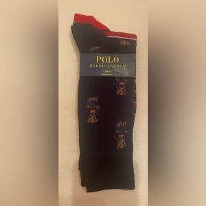 Polo Ralph Lauren 2 Pair Men’s Dress Socks Bear Shoe Size 6 - 12.5